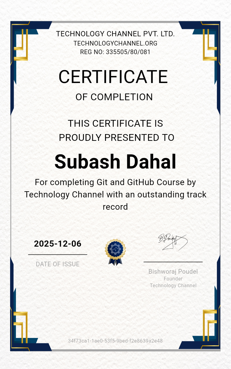 Digital Identity Workshop certificate
