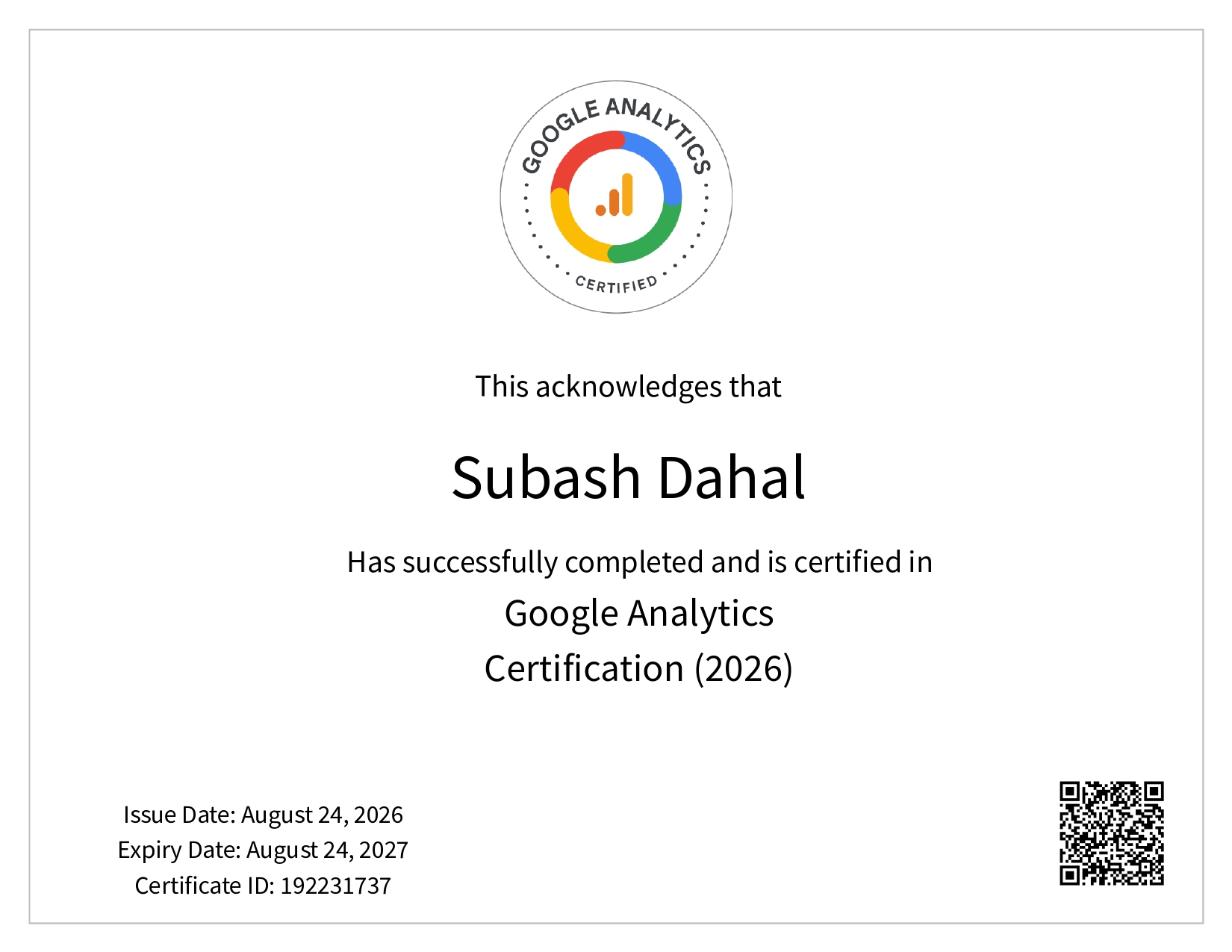 Google Analytics Certification