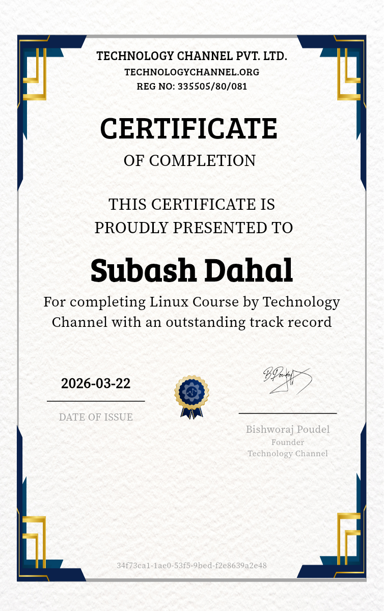 Computer Basic Course certificate